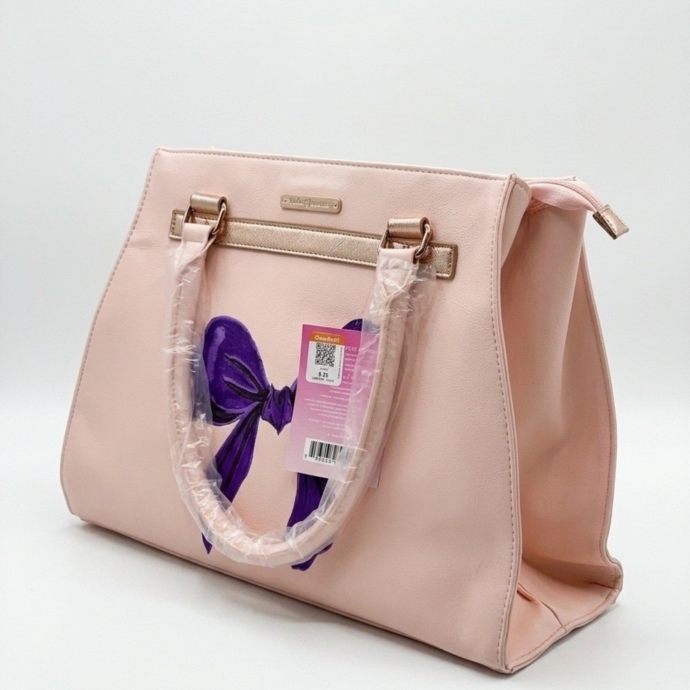 Juicy Couture Pink Bow Tote Bag Rose Gold Hardware Gift Satchel with tags - B009